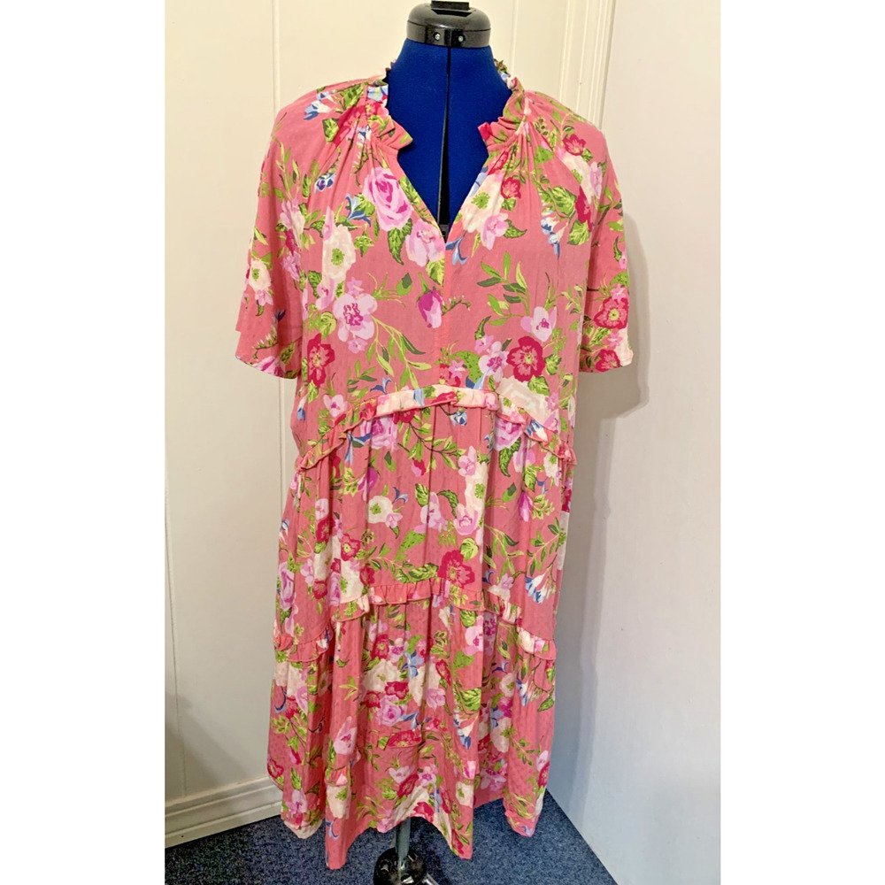Matilda Jane Womens Enchanted Garden Floral Tiered Ruffle Dress Size L Cottage - Picture 2 of 9